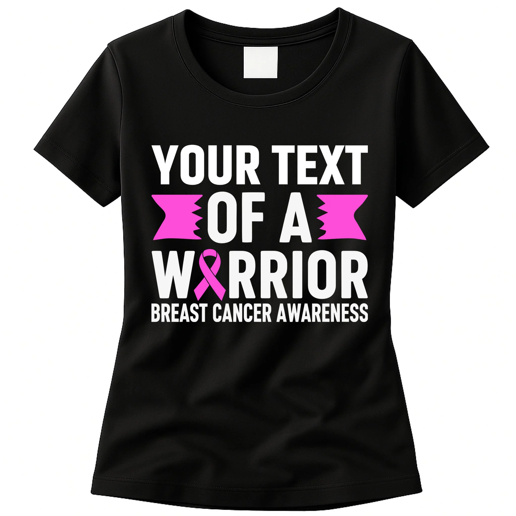 Personalized OF A WARRIOR Breast Cancer Awareness Custom Women's T-Shirt - Front