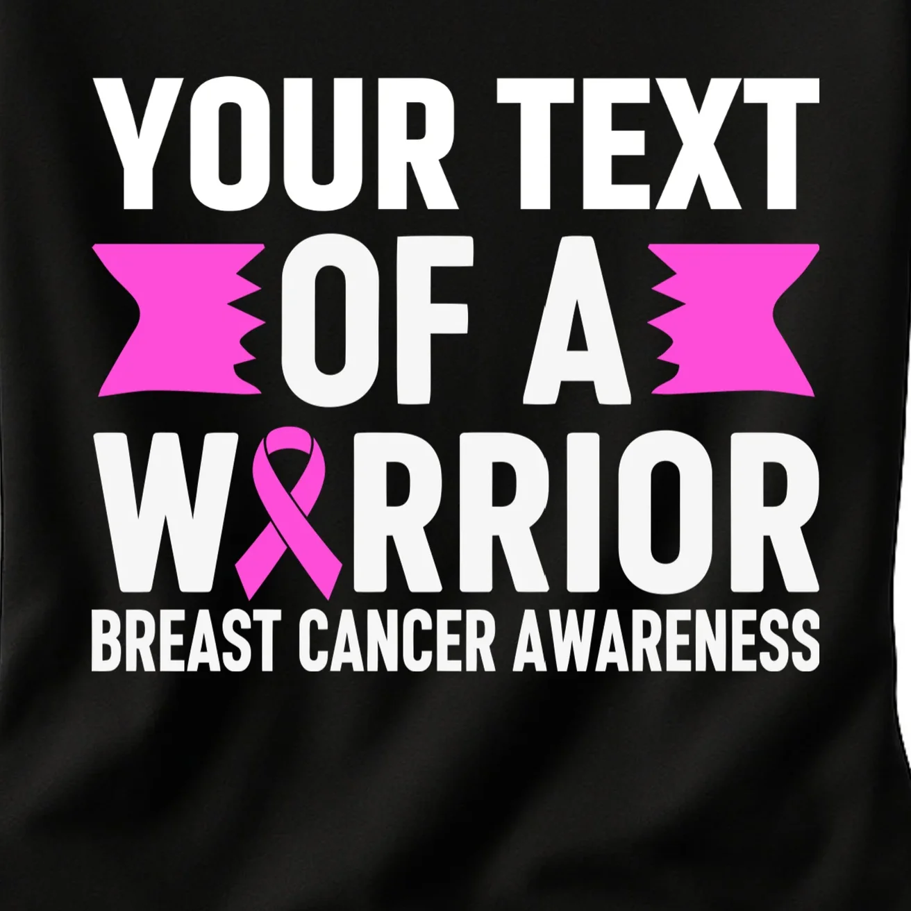 Personalized OF A WARRIOR Breast Cancer Awareness Custom Women's T-Shirt - Front - Close-up