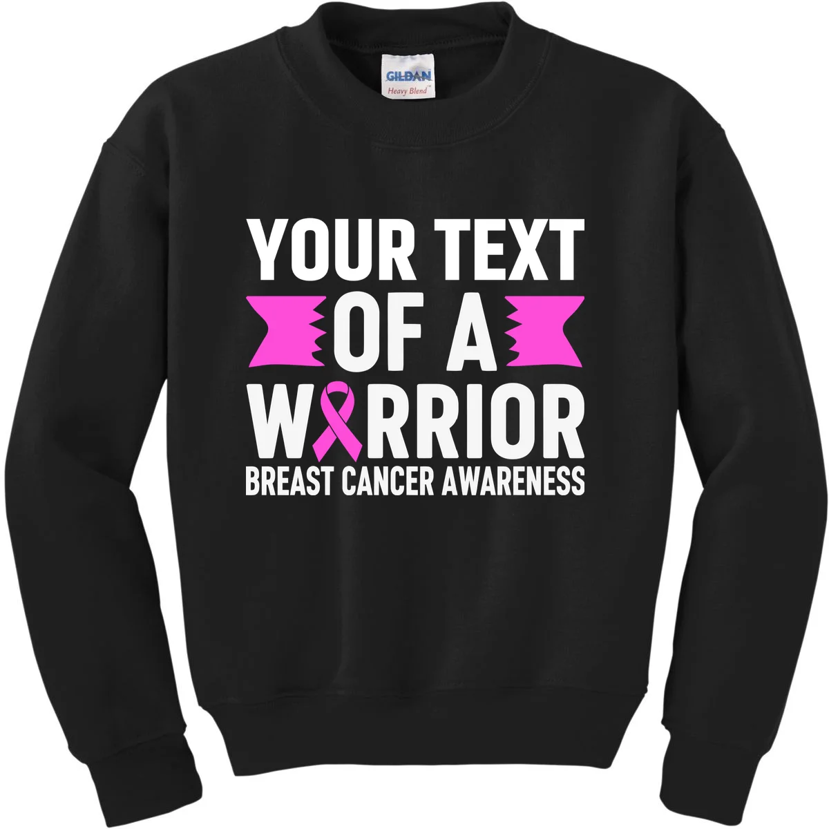 Personalized OF A WARRIOR Breast Cancer Awareness Custom Kids Sweatshirt - Front