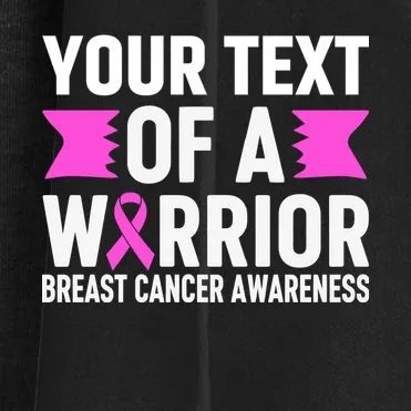 Personalized OF A WARRIOR Breast Cancer Awareness Custom Women's Cardigan - Front - Close-up