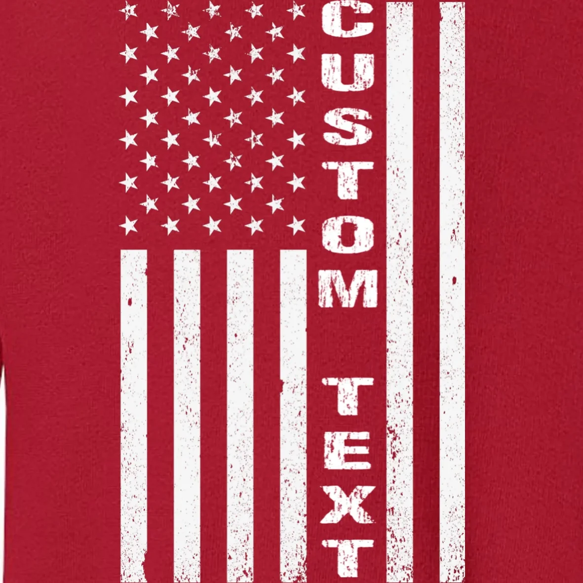 Personalized Patriotic American Flag Vintage Custom Text Toddler Sweatshirt - Front - Close-up