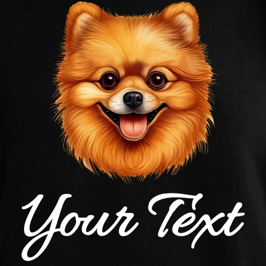 Pomeranian Personalized Custom Text – Cute Dog Lover Gift Comfort Colors Unisex T-Shirt - Front - Close-up