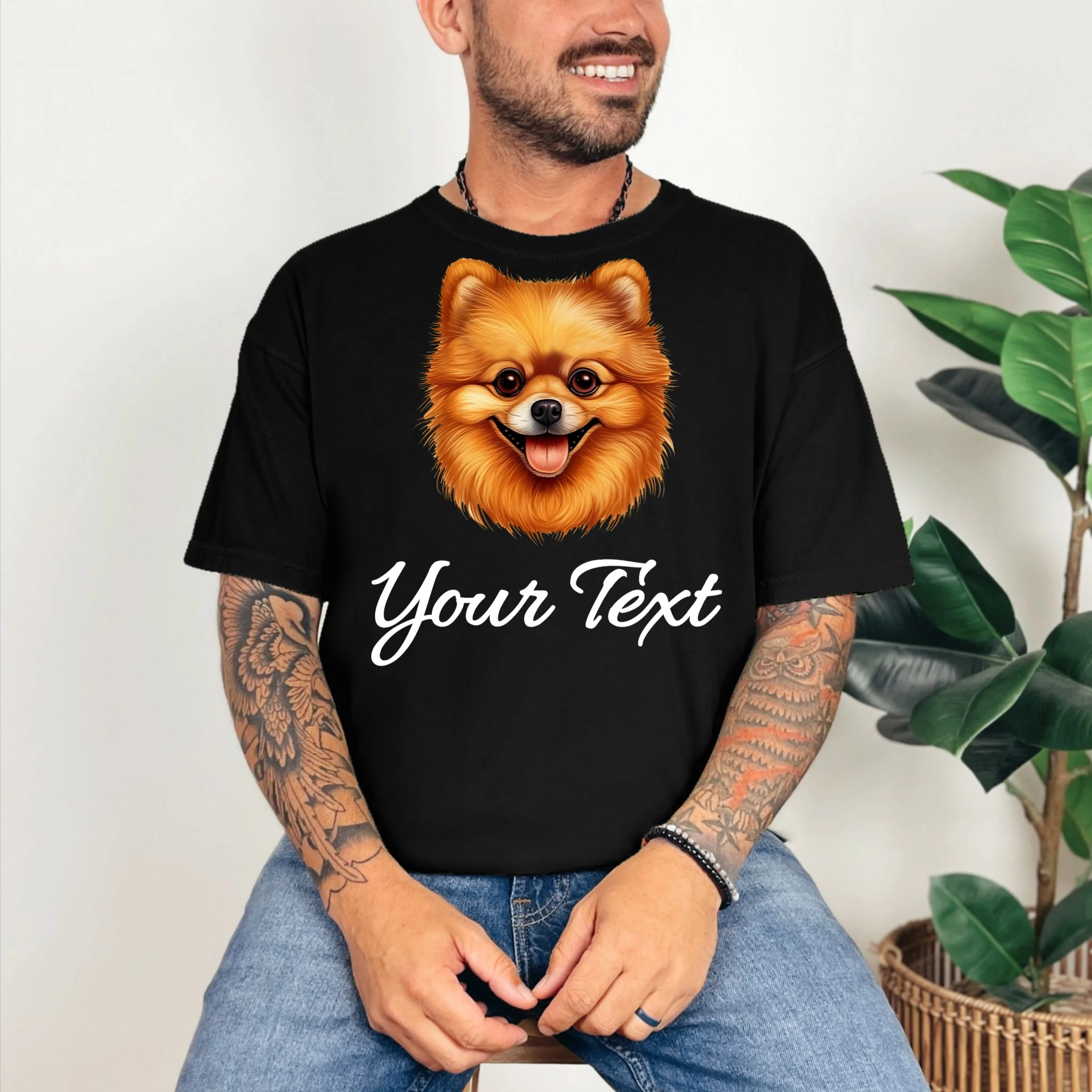 Pomeranian Personalized Custom Text – Cute Dog Lover Gift T-Shirt - Front 2
