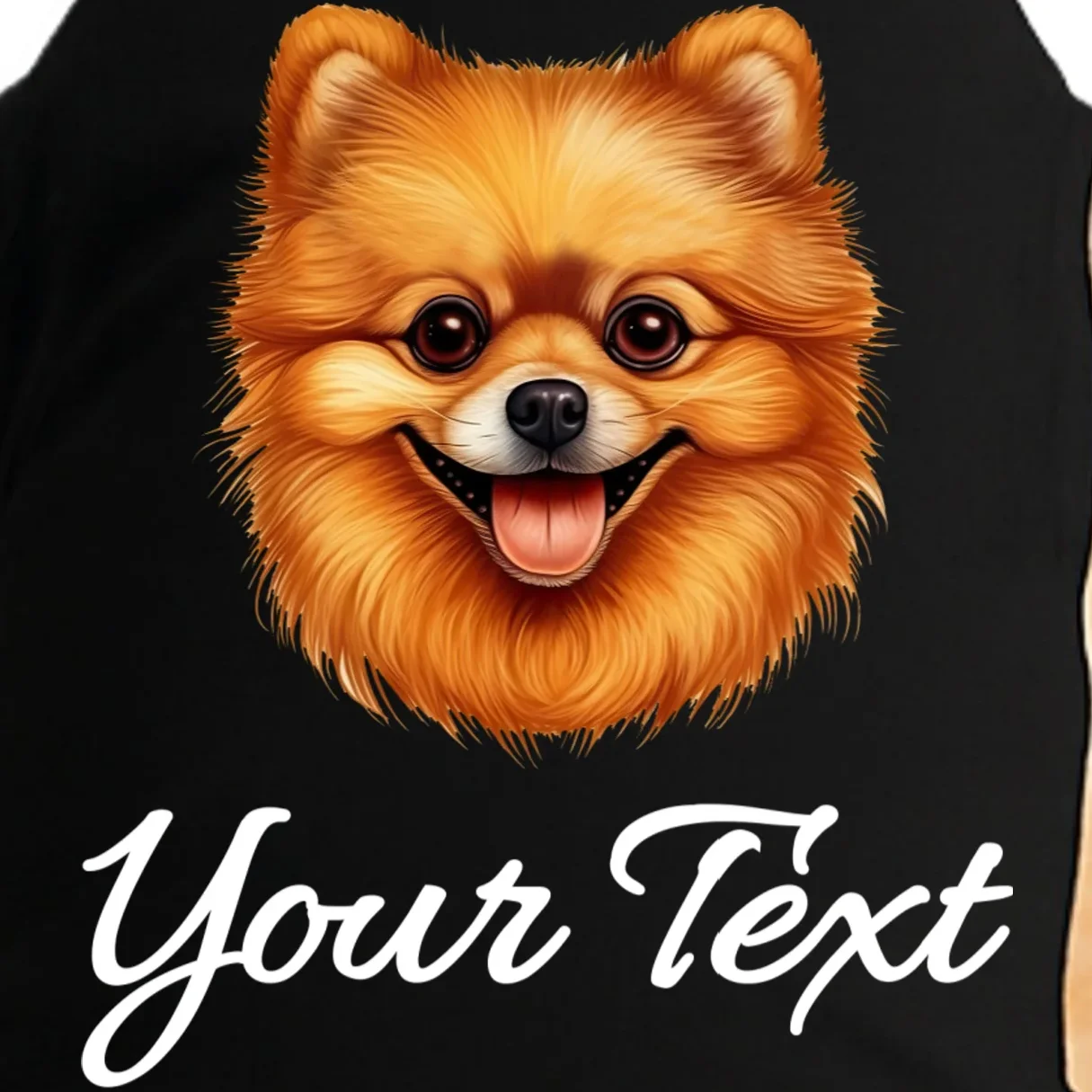 Pomeranian Personalized Custom Text – Cute Dog Lover Gift Doggie Tank - Front - Close-up