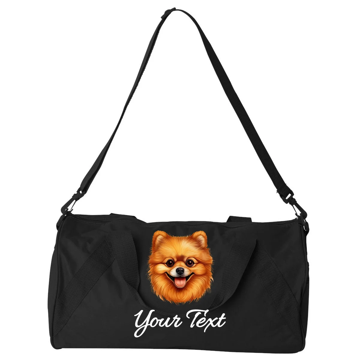 Pomeranian Personalized Custom Text – Cute Dog Lover Gift Duffel Bag - Front