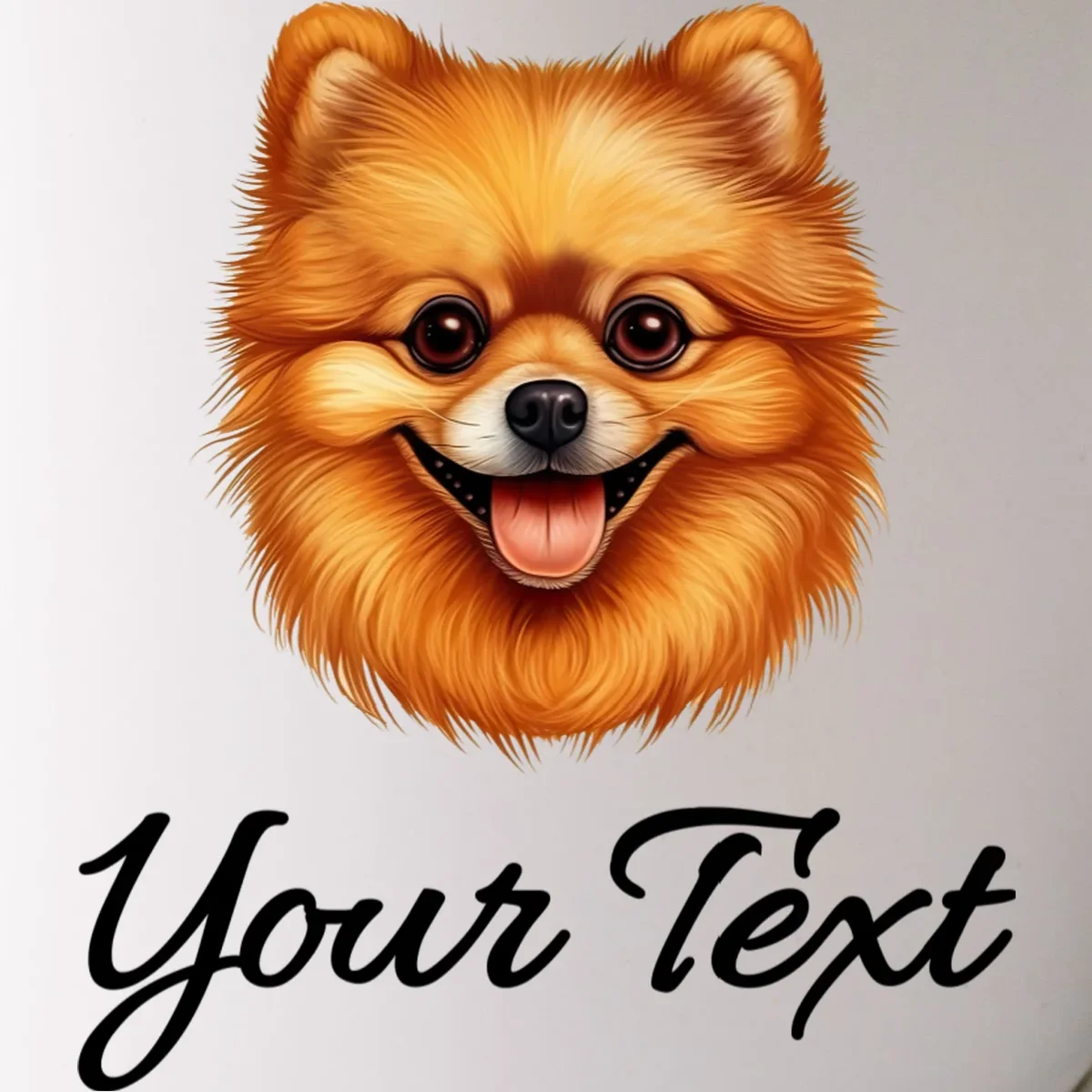Pomeranian Personalized Custom Text – Cute Dog Lover Gift Mug - Front - Close-up