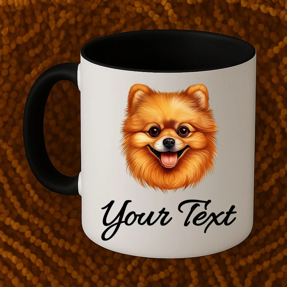 Pomeranian Personalized Custom Text – Cute Dog Lover Gift Coffee Mug - Front 1