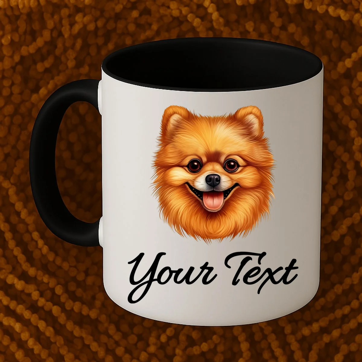 Pomeranian Personalized Custom Text – Cute Dog Lover Gift Coffee Mug - Front 1