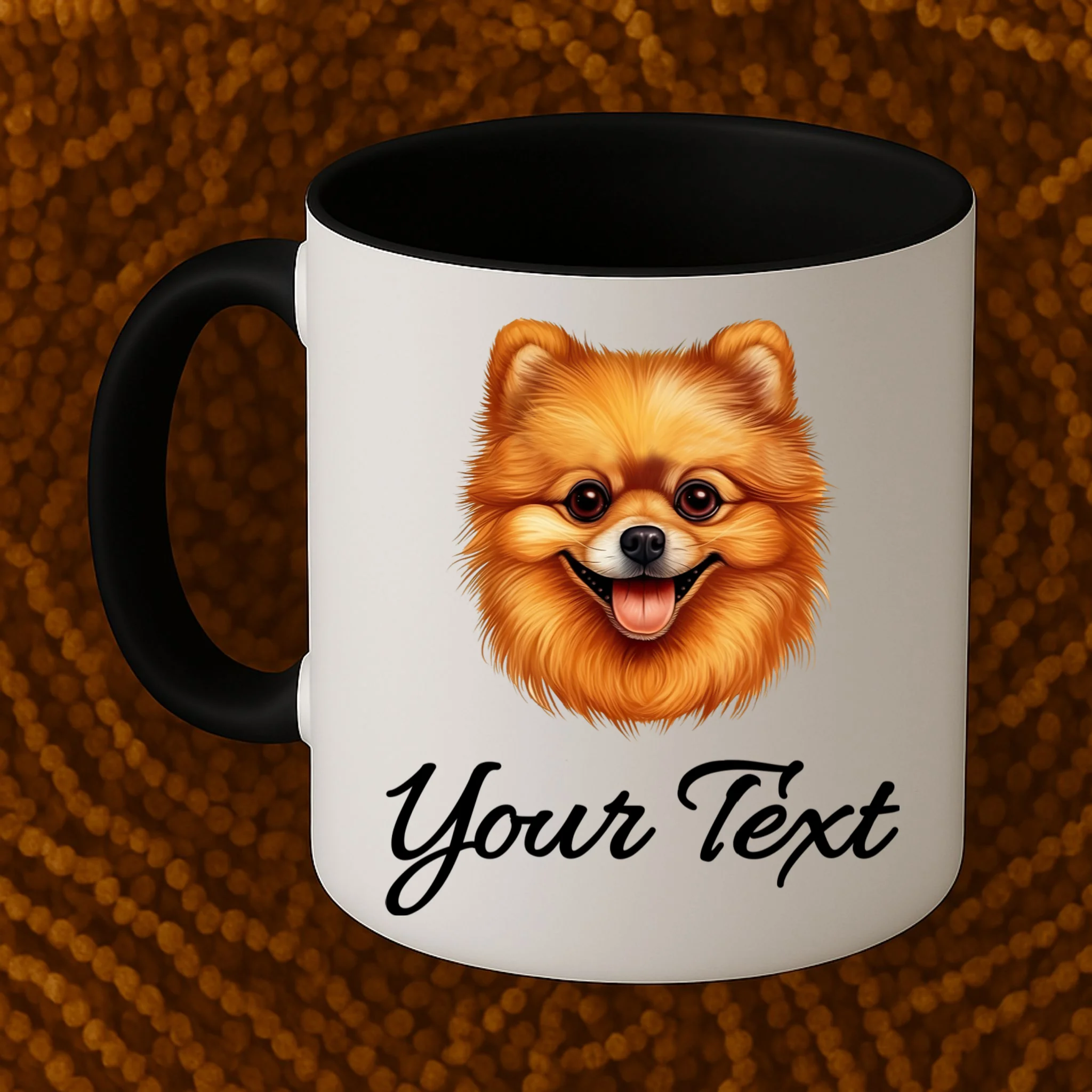 Pomeranian Personalized Custom Text – Cute Dog Lover Gift Mug - Front 1
