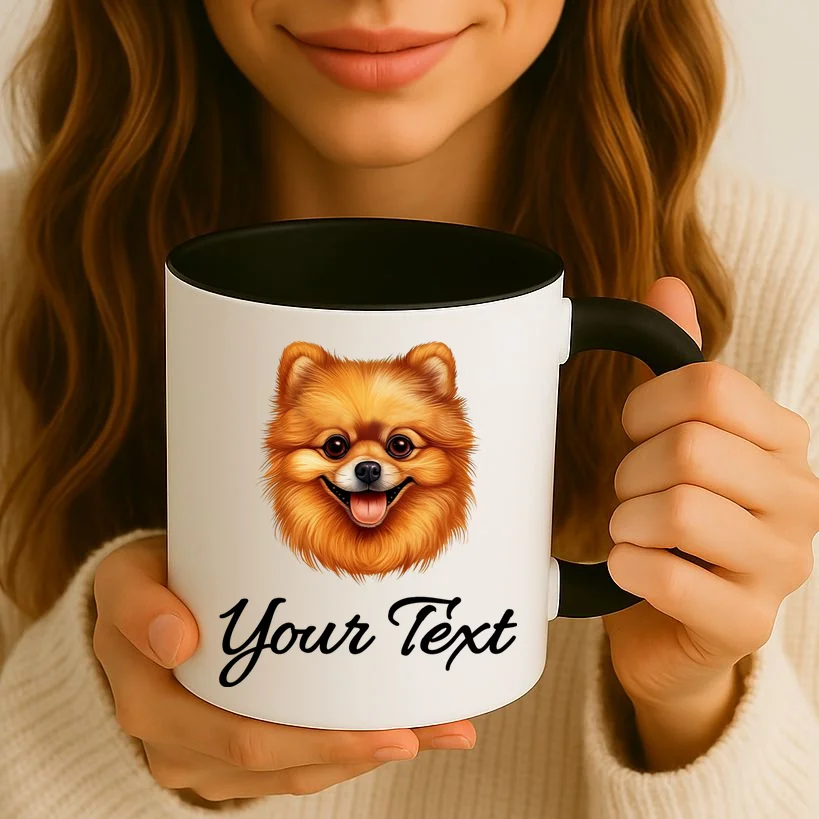 Pomeranian Personalized Custom Text – Cute Dog Lover Gift Coffee Mug - Front 2
