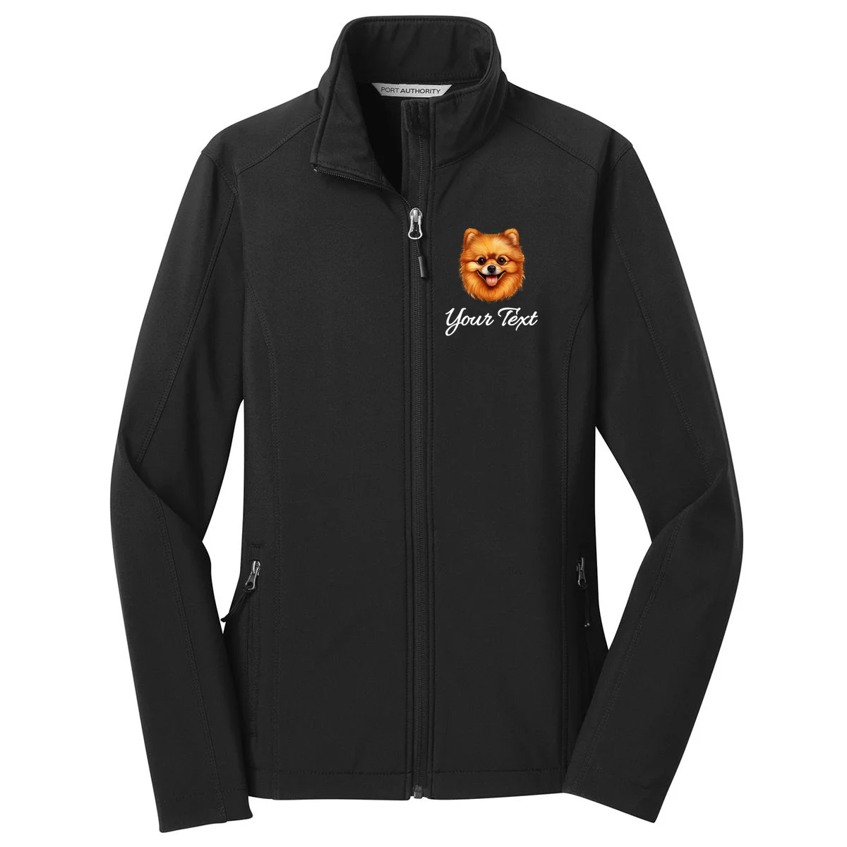 Pomeranian Personalized Custom Text – Cute Dog Lover Gift Women's Soft Jacket - Front