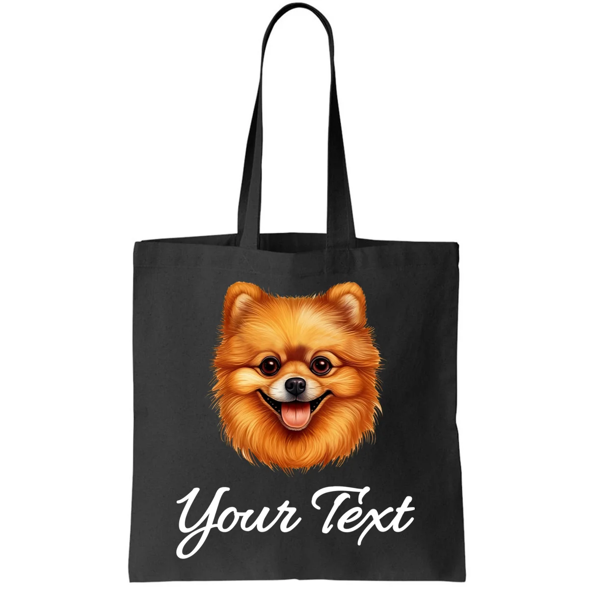 Pomeranian Personalized Custom Text – Cute Dog Lover Gift Tote Bag - Front