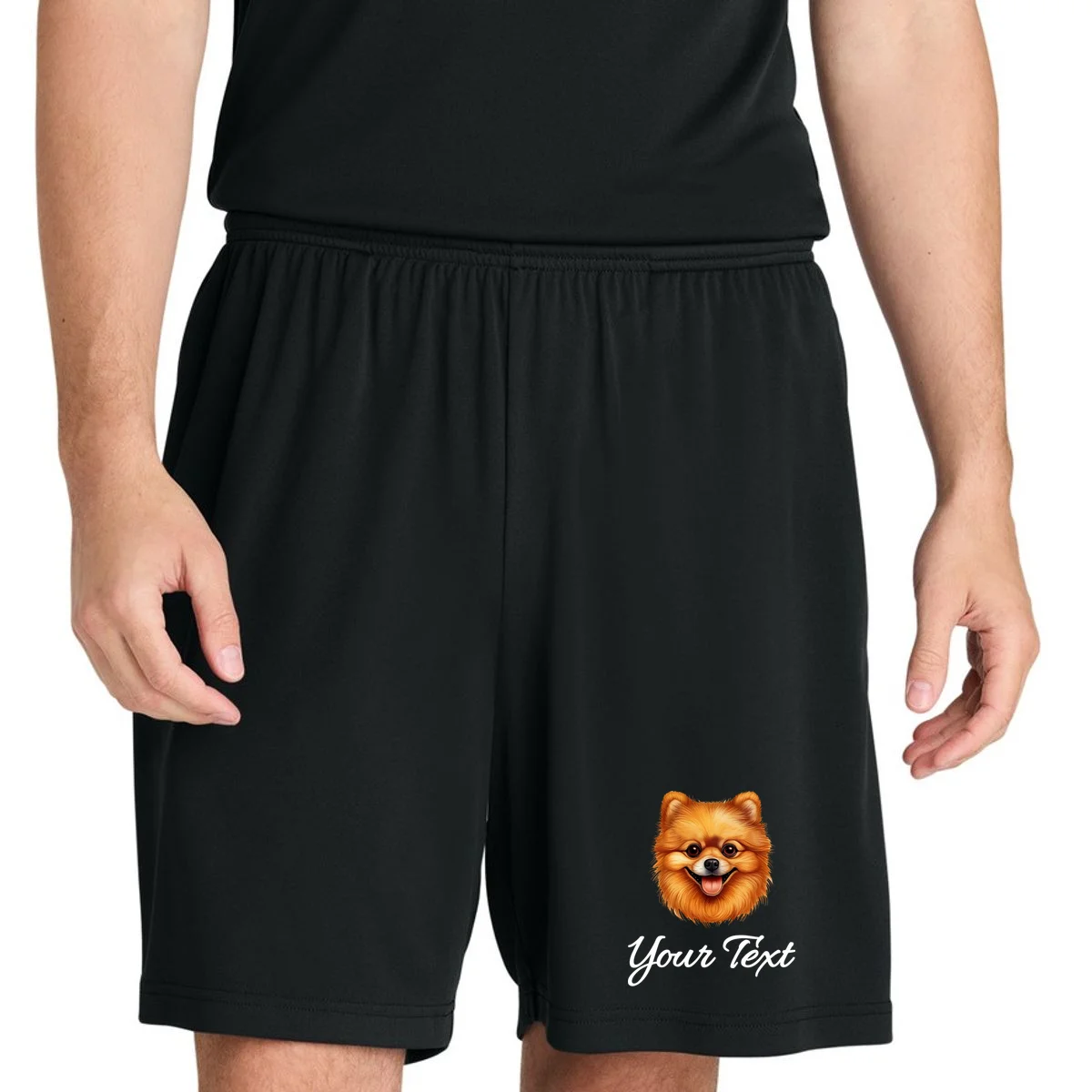 Pomeranian Personalized Custom Text – Cute Dog Lover Gift Men's Shorts - Front 1