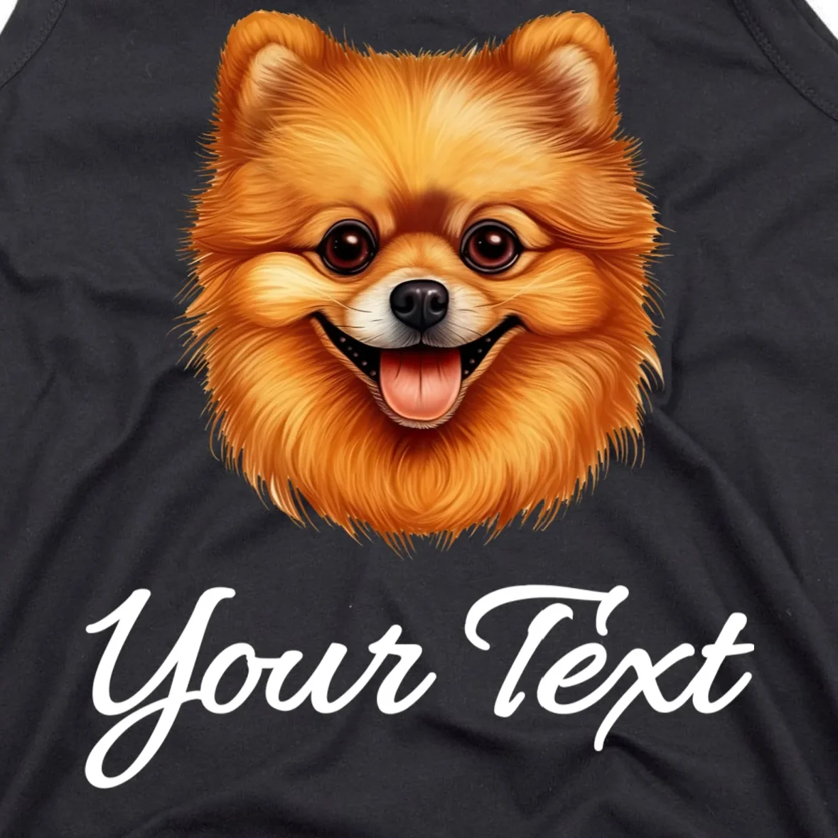 Pomeranian Personalized Custom Text – Cute Dog Lover Gift Men's Tank Top - Front - Close-up