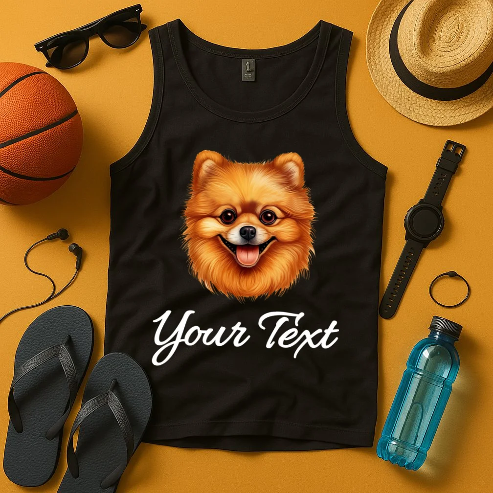 Pomeranian Personalized Custom Text – Cute Dog Lover Gift Tank Top - Front 3
