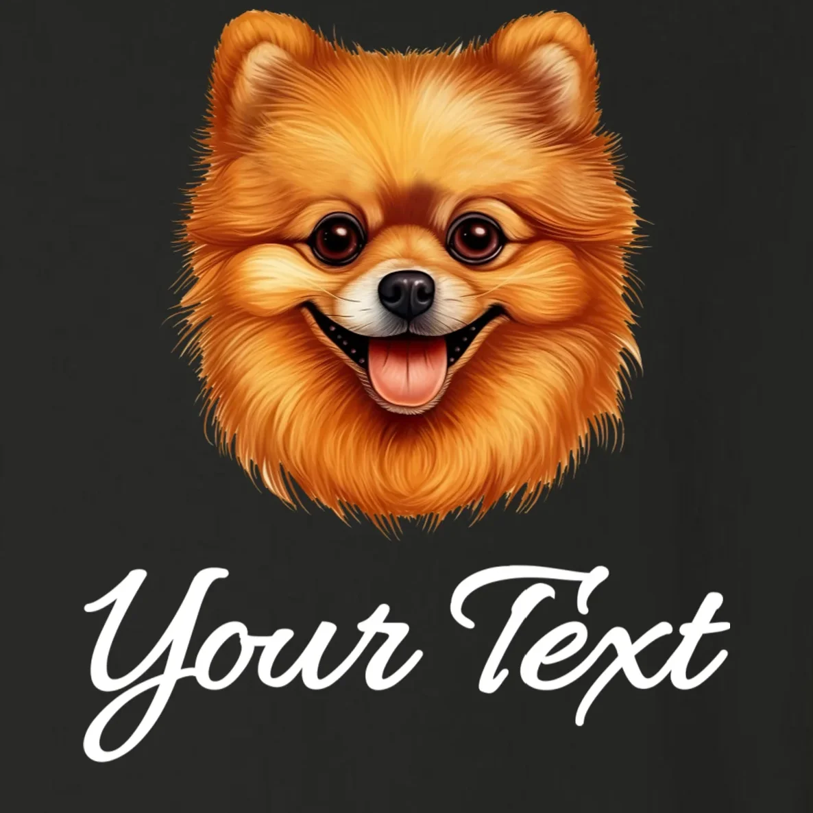 Pomeranian Personalized Custom Text – Cute Dog Lover Gift Toddler Long Sleeve Shirt - Front - Close-up