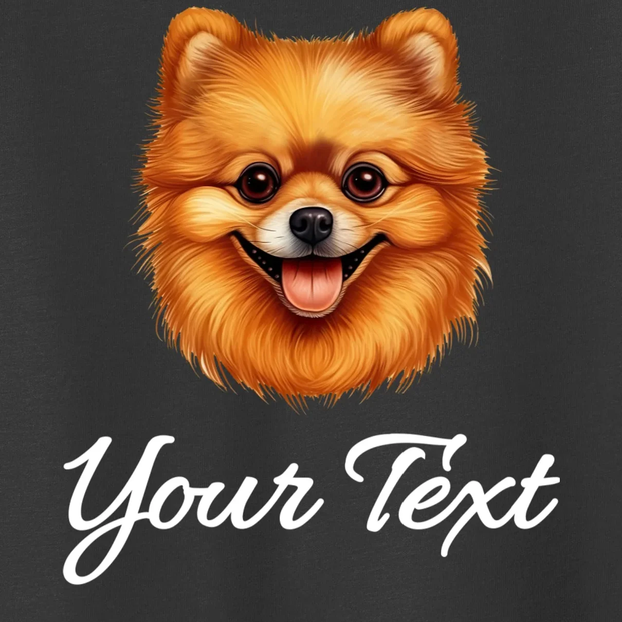 Pomeranian Personalized Custom Text – Cute Dog Lover Gift Toddler T-Shirt - Front - Close-up