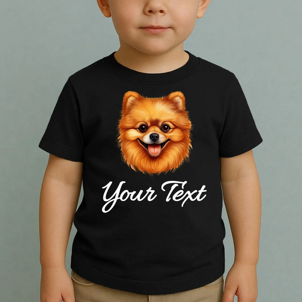 Pomeranian Personalized Custom Text – Cute Dog Lover Gift Toddler T-Shirt - Front 1