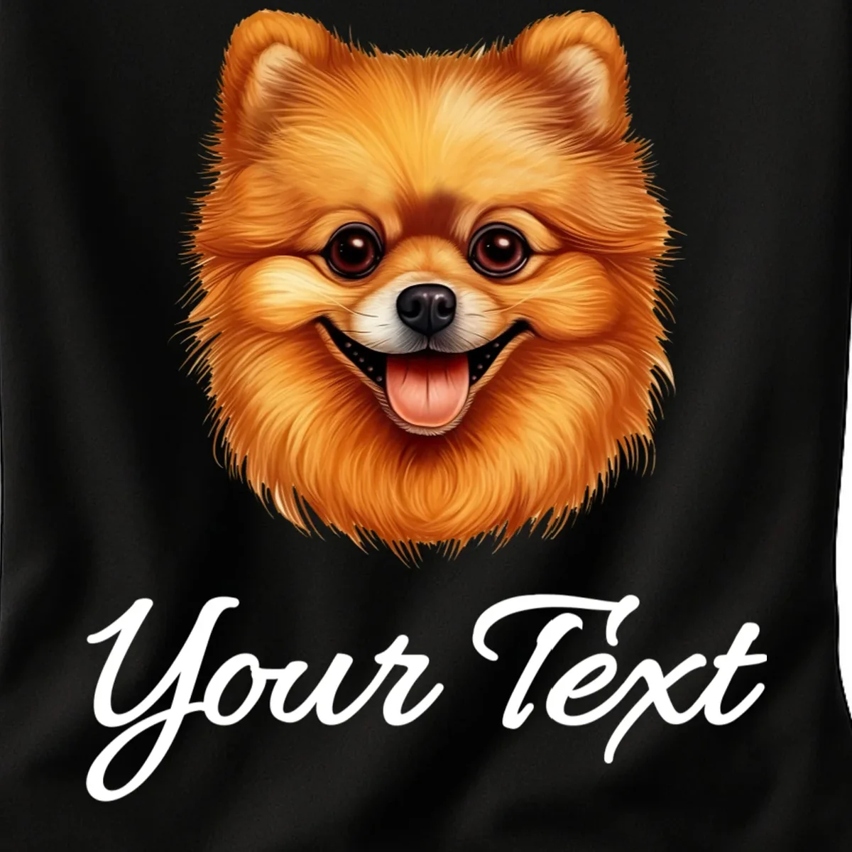 Pomeranian Personalized Custom Text – Cute Dog Lover Gift Women's T-Shirt - Front - Close-up