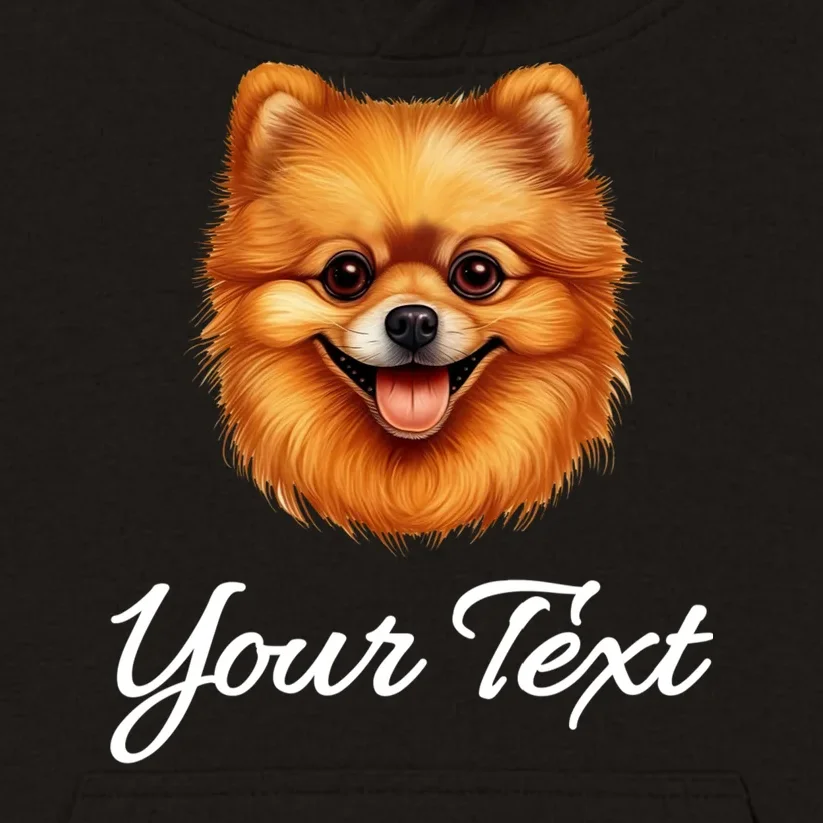 Pomeranian Personalized Custom Text – Cute Dog Lover Gift Kids Hoodie - Front - Close-up