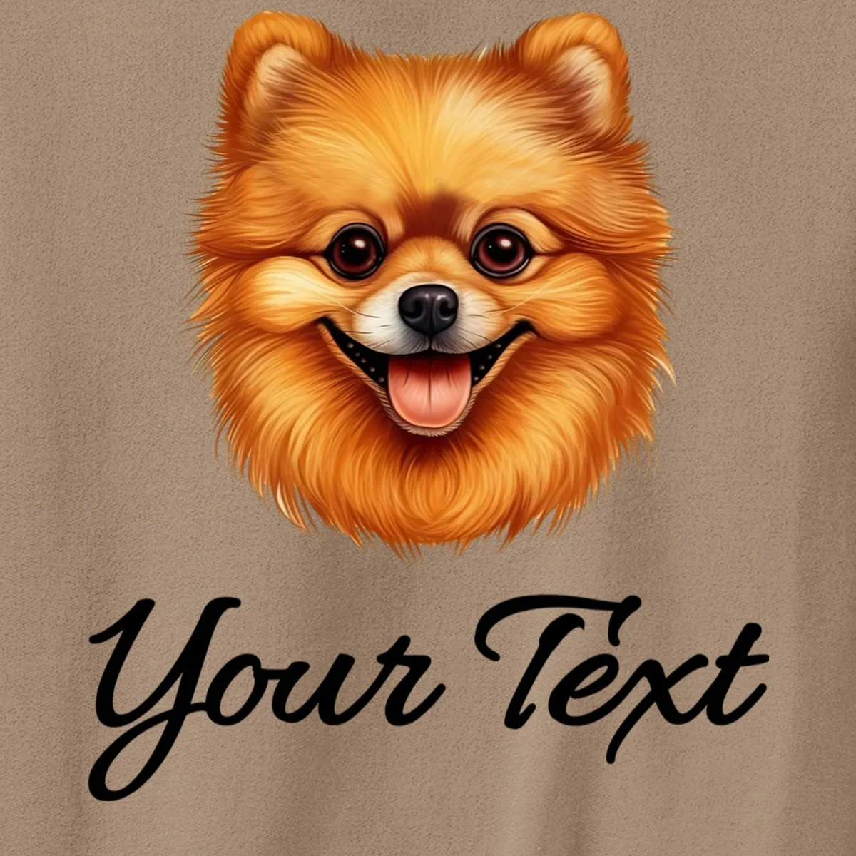 Pomeranian Personalized Custom Text – Cute Dog Lover Gift Men's Sweatshirt - Front - Close-up