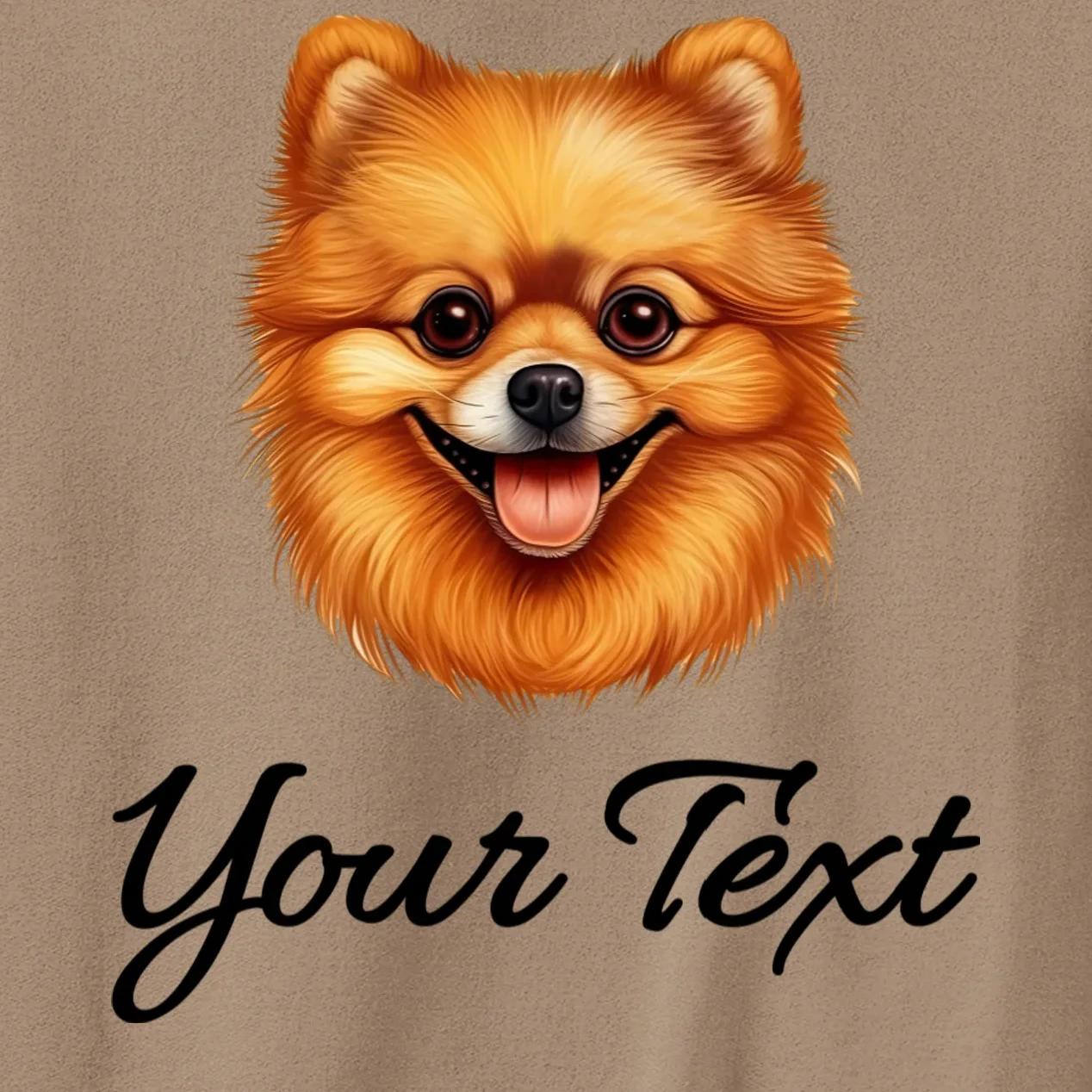 Pomeranian Personalized Custom Text – Cute Dog Lover Gift Men's Sweatshirt - Front - Close-up