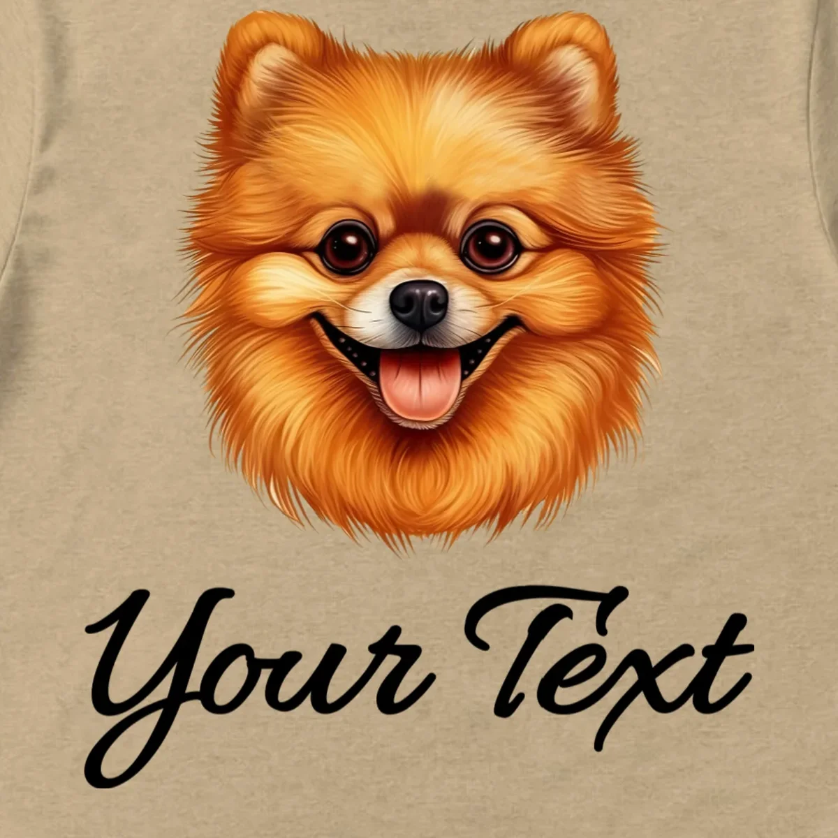 Pomeranian Personalized Custom Text – Cute Dog Lover Gift Men's T-Shirt - Front - Close-up