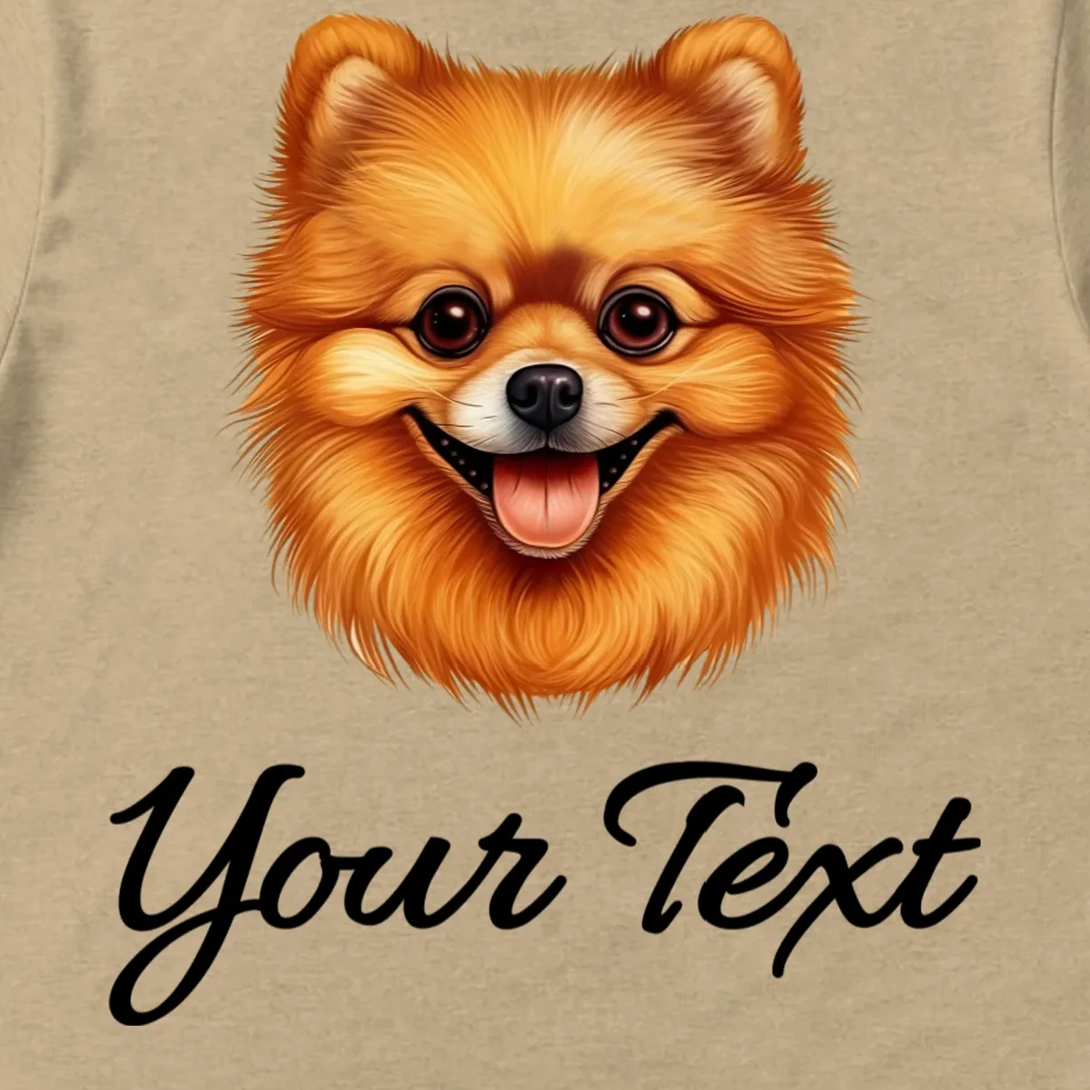 Pomeranian Personalized Custom Text – Cute Dog Lover Gift Men's T-Shirt - Front - Close-up