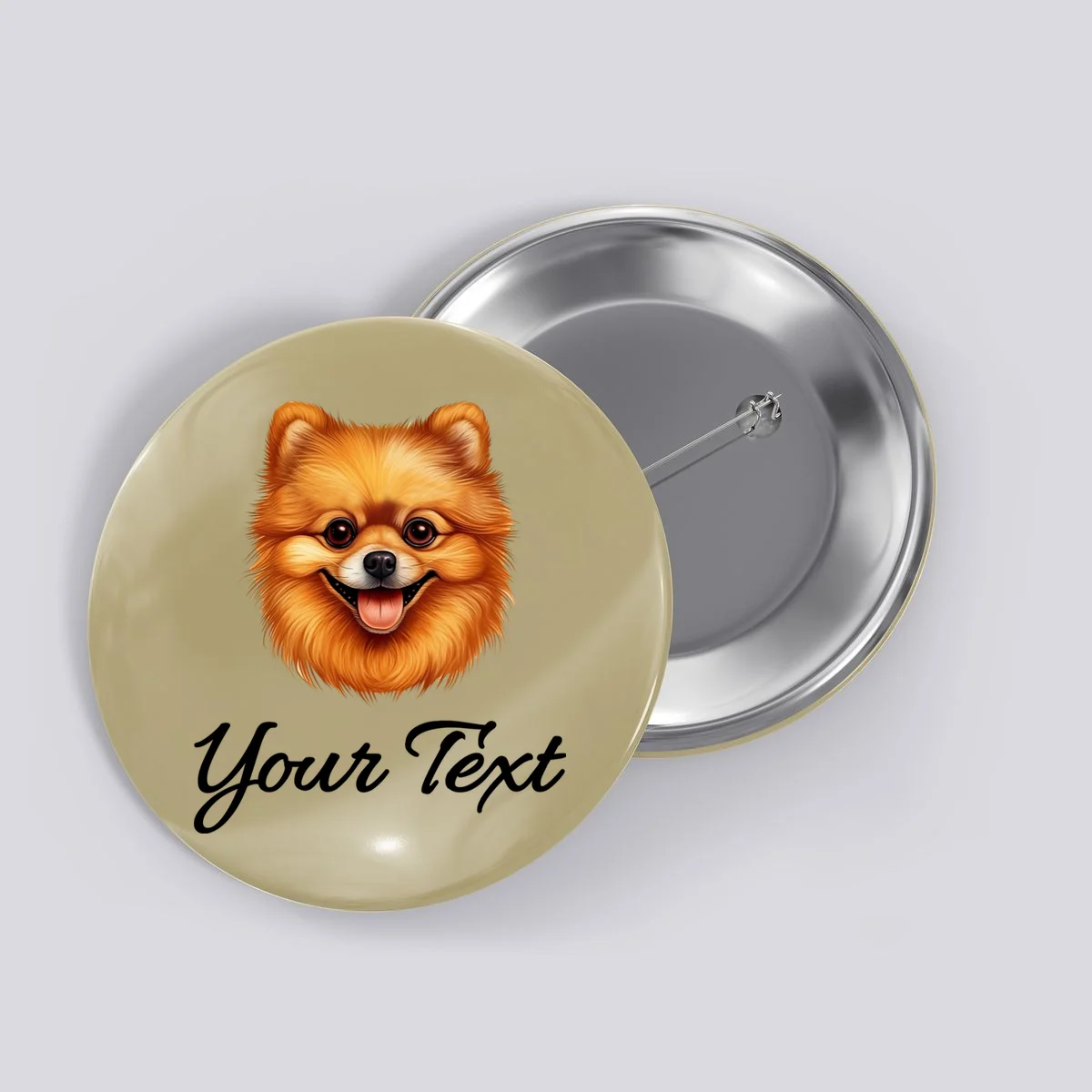 Pomeranian Personalized Custom Text – Cute Dog Lover Gift Button - Front
