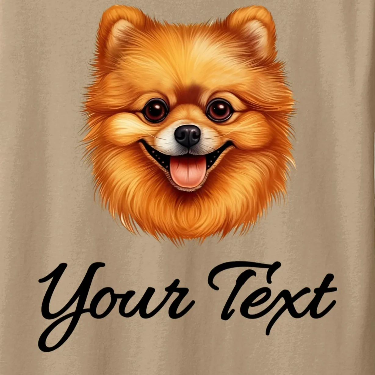 Pomeranian Personalized Custom Text – Cute Dog Lover Gift Kids T-Shirt - Front - Close-up