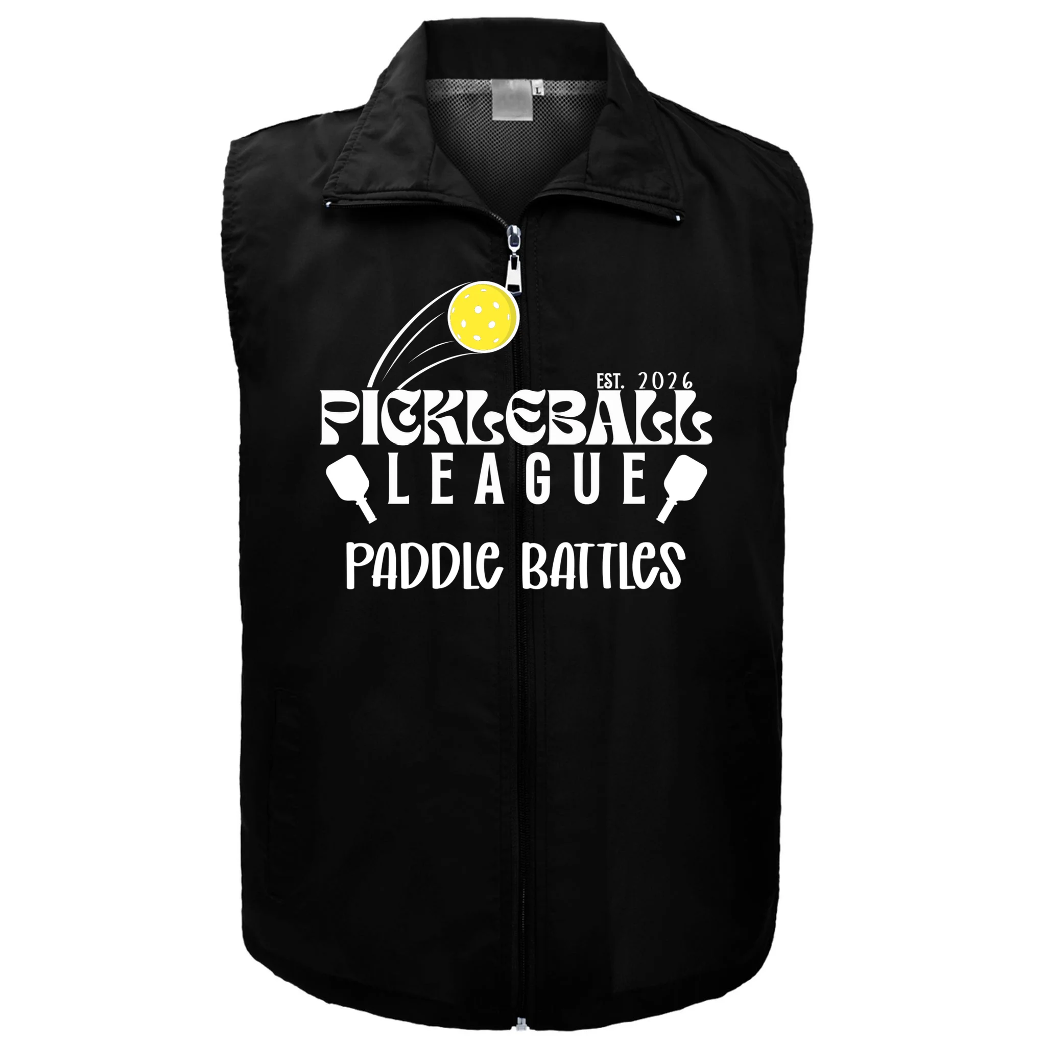Pickleball League Custom Team Name Custom Year Men's Vest - Front