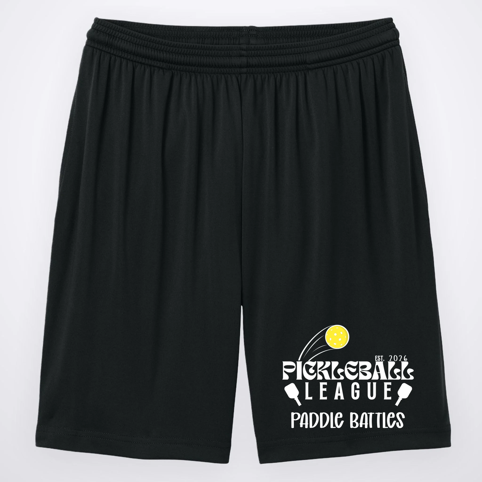 Pickleball League Custom Team Name Custom Year Men's Shorts - Front