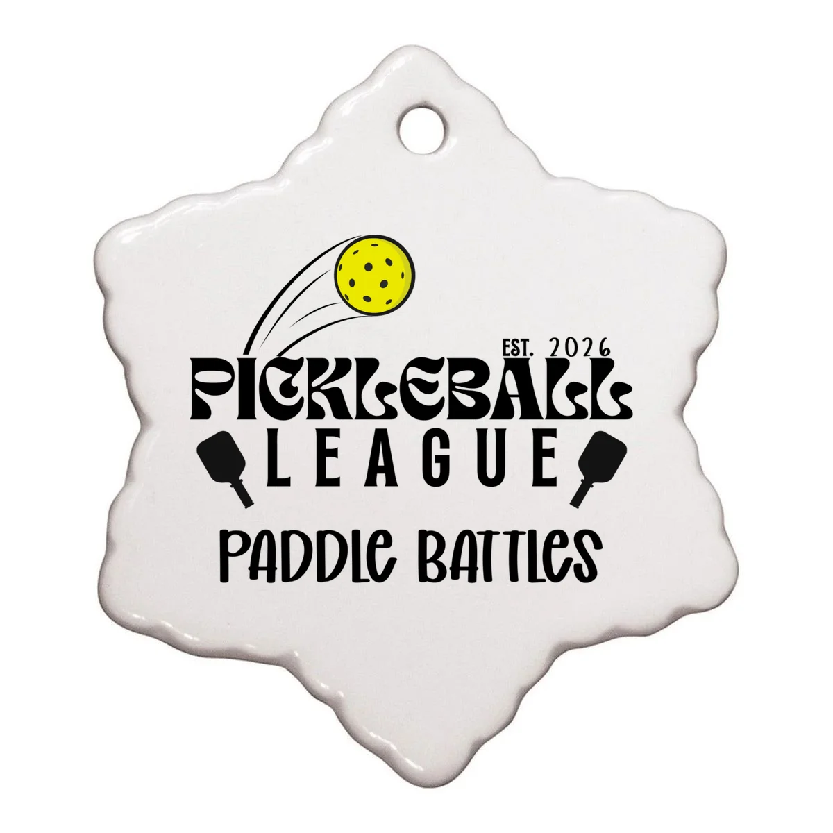 Pickleball League Custom Team Name Custom Year Ornament - Front