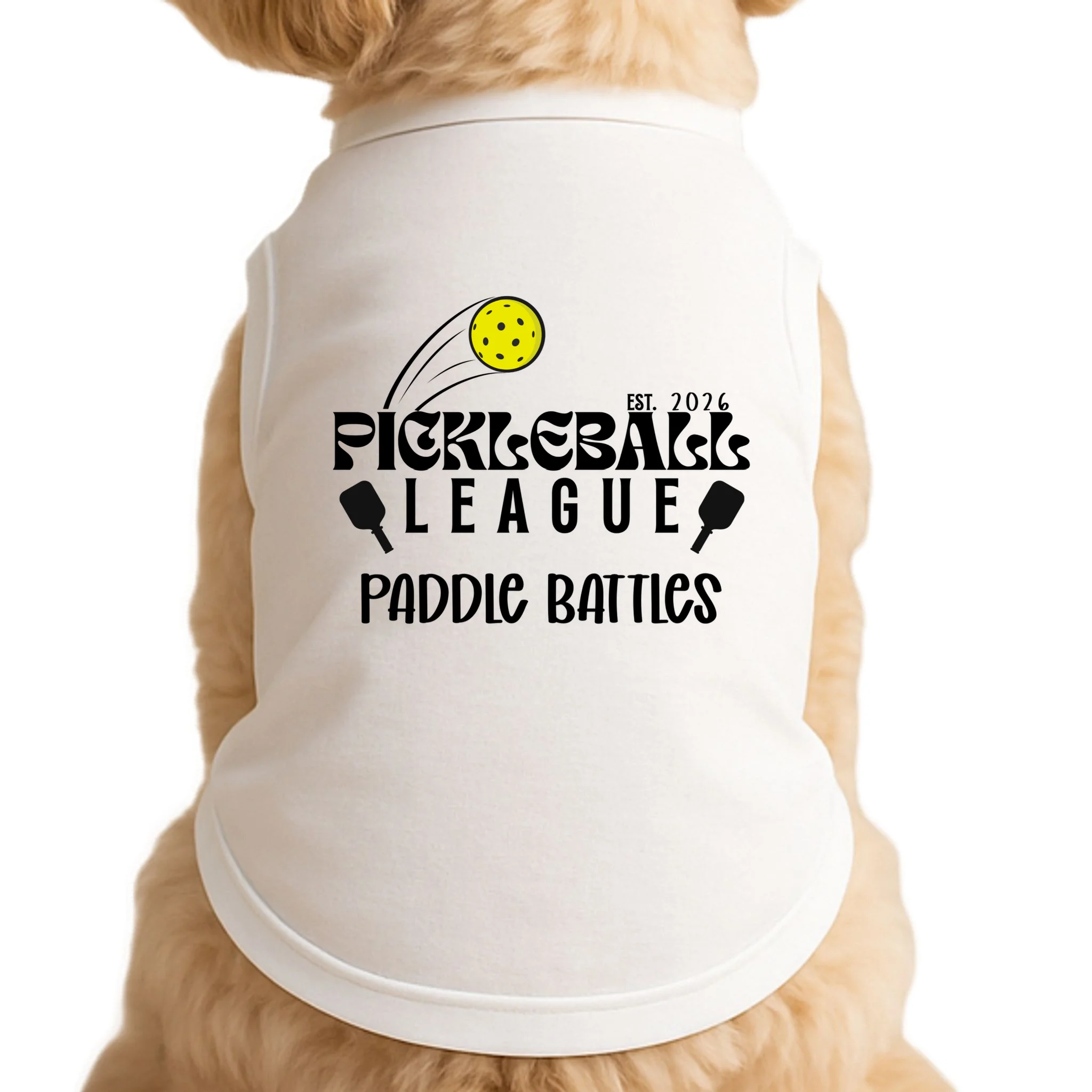 Pickleball League Custom Team Name Custom Year Doggie Tank Front