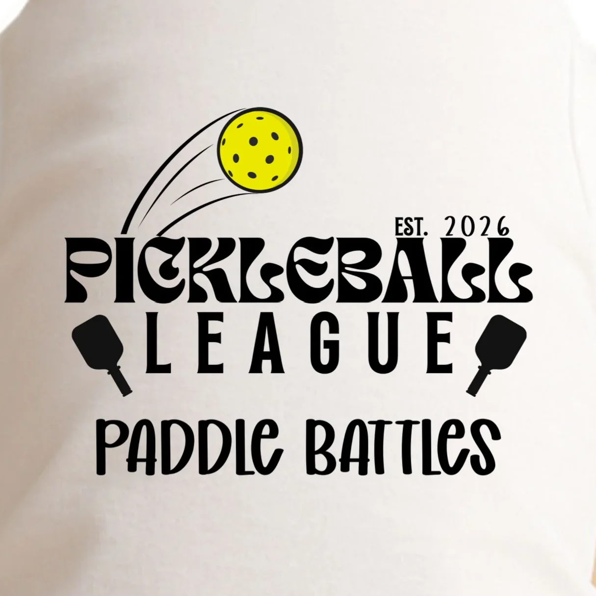 Pickleball League Custom Team Name Custom Year Doggie Tank - Front - Close-up