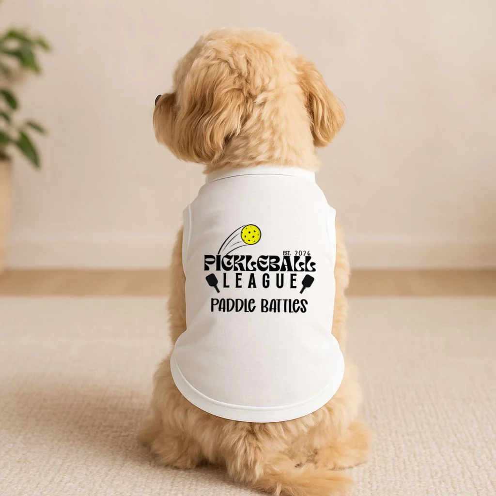 Pickleball League Custom Team Name Custom Year Doggie Tank - Front 1