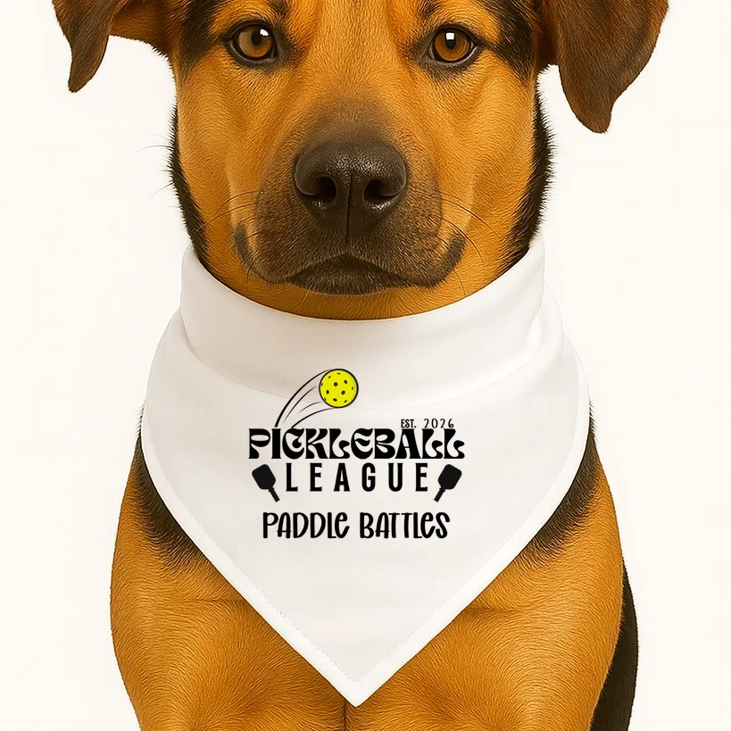 Pickleball League Custom Team Name Custom Year Dog Bandana - Front 1