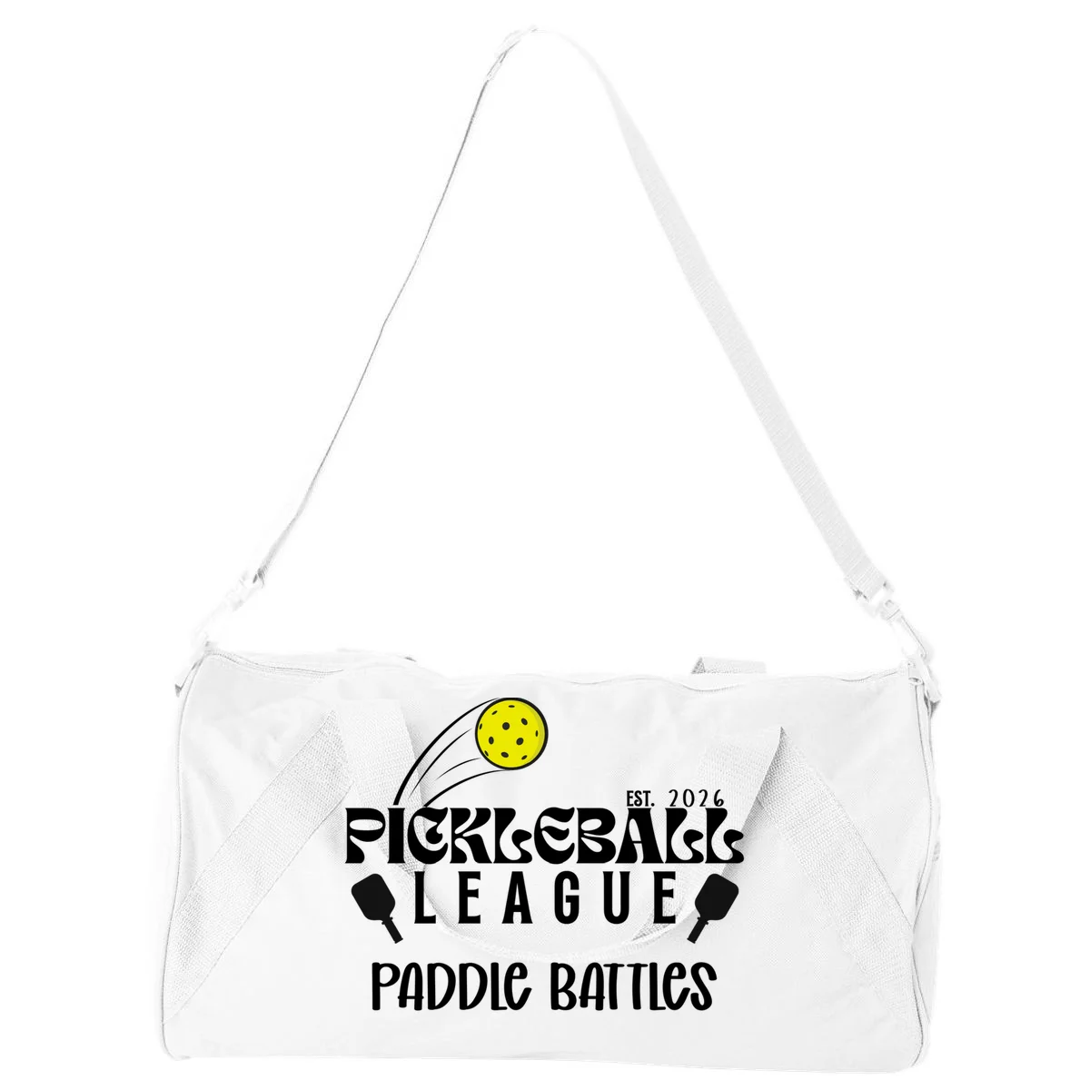 Pickleball League Custom Team Name Custom Year Duffel Bag - Front