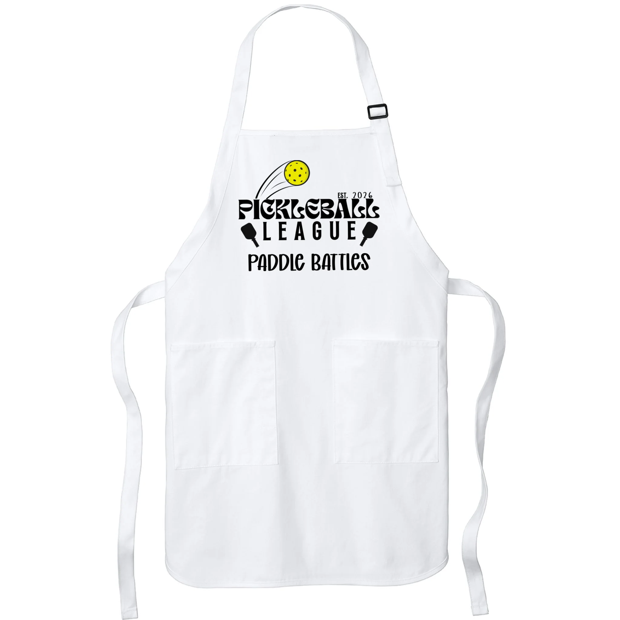 Pickleball League Custom Team Name Custom Year Apron - Front