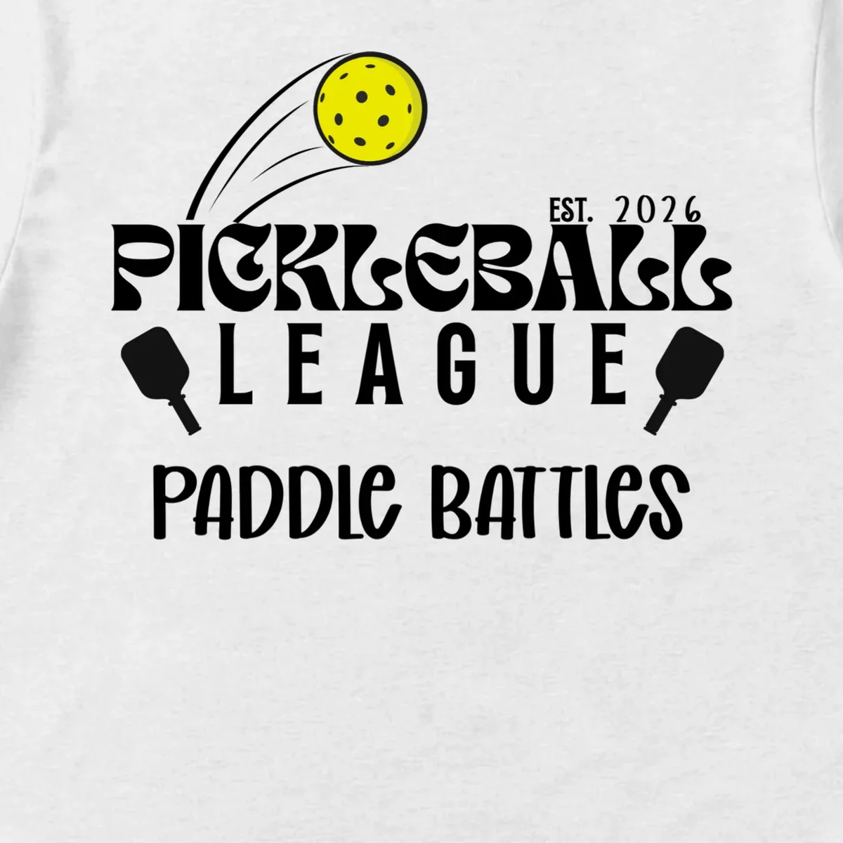 Pickleball League Custom Team Name Custom Year Men's T-Shirt - Front - Close-up