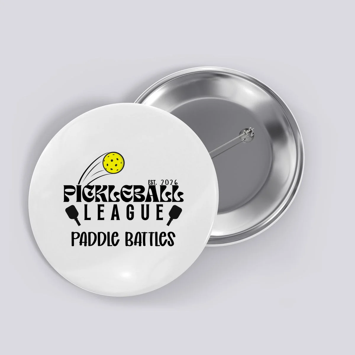 Pickleball League Custom Team Name Custom Year Button - Front