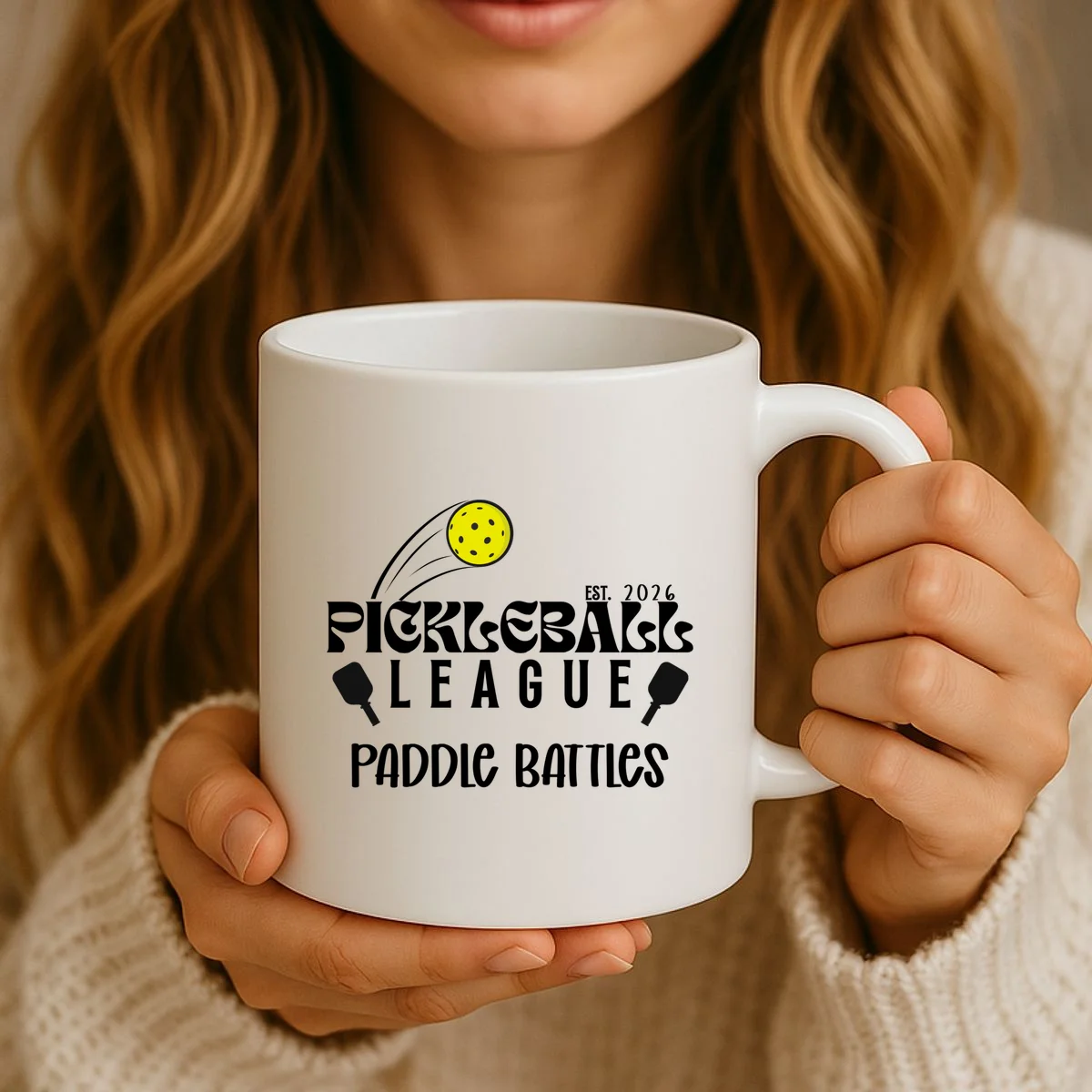 Pickleball League Custom Team Name Custom Year Coffee Mug - Front 2