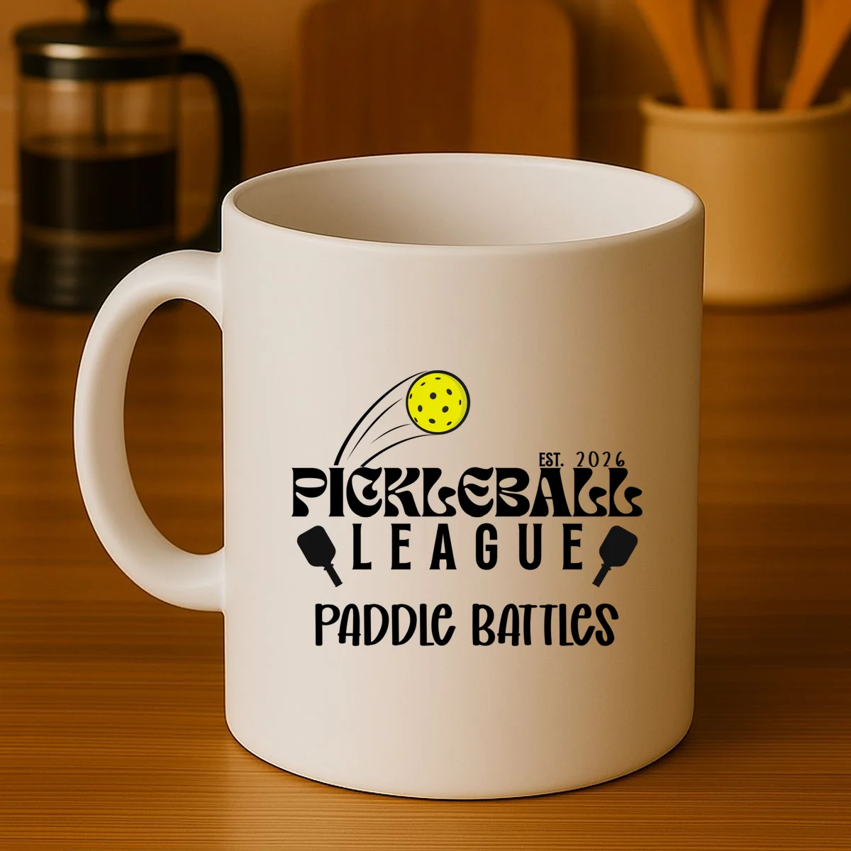 Pickleball League Custom Team Name Custom Year Coffee Mug - Front 3