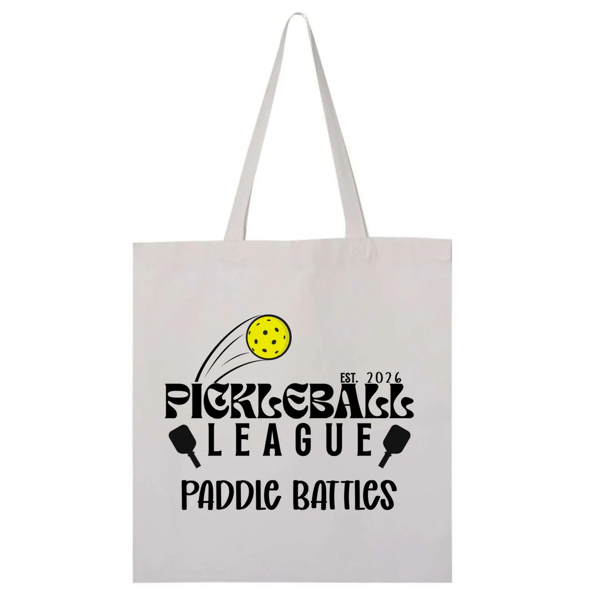 Pickleball League Custom Team Name Custom Year Tote Bag - Front