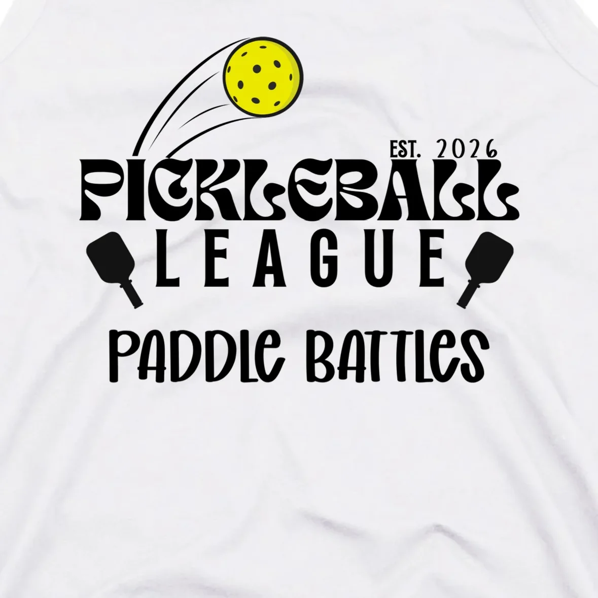 Pickleball League Custom Team Name Custom Year Men's Tank Top - Front - Close-up