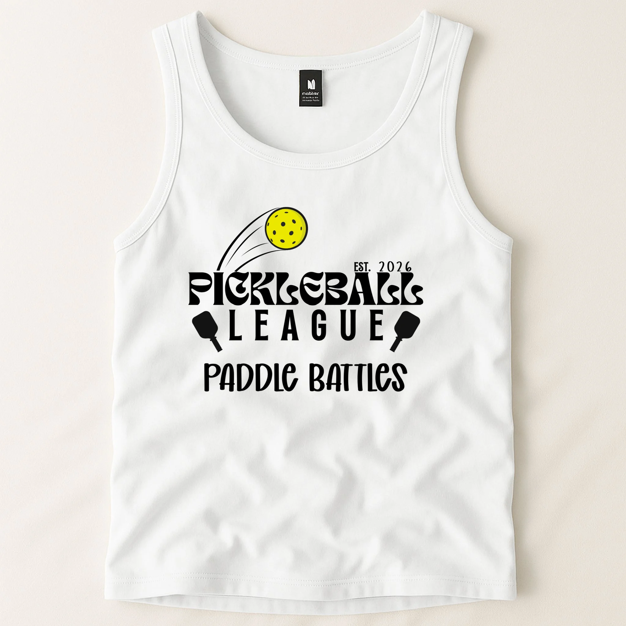 Pickleball League Custom Team Name Custom Year Men's Tank Top - Front 1