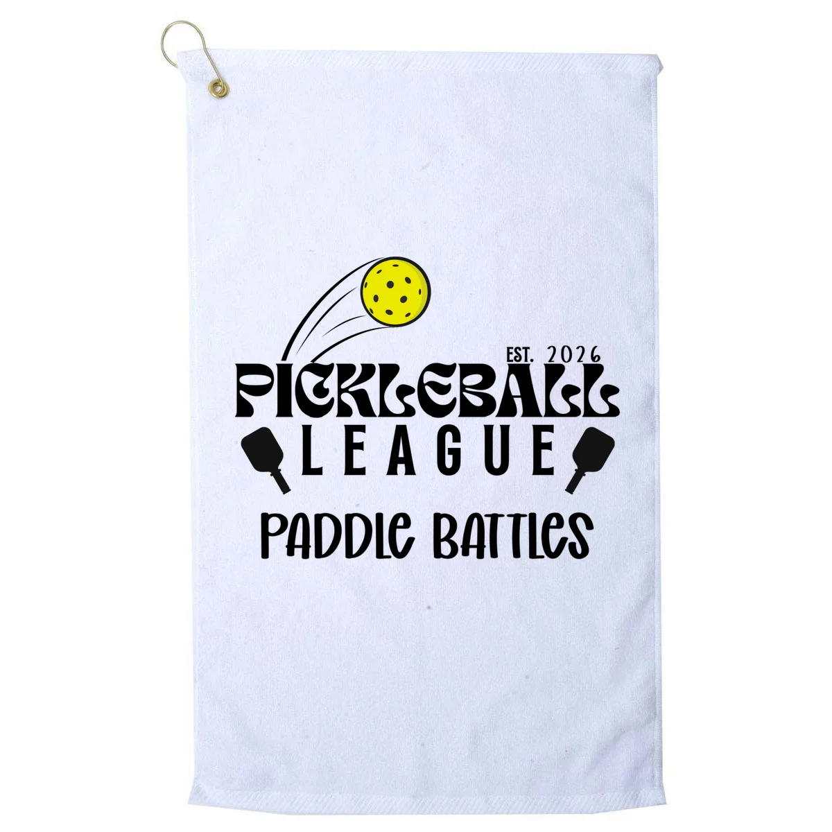 Pickleball League Custom Team Name Custom Year Golf Towel - Front