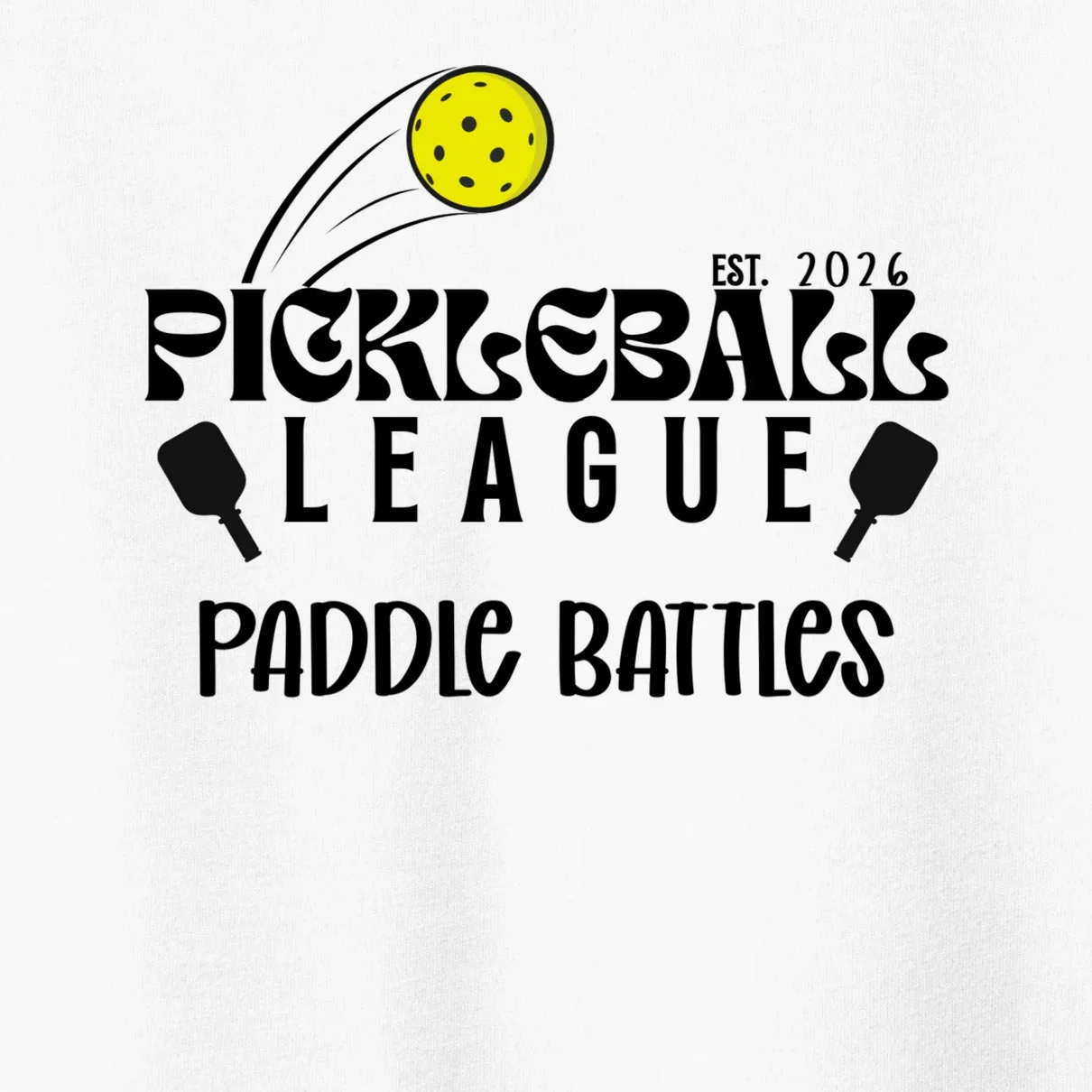 Pickleball League Custom Team Name Custom Year Toddler T-Shirt - Front - Close-up