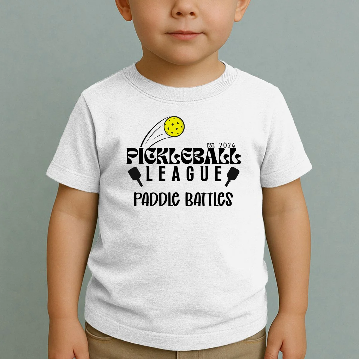 Pickleball League Custom Team Name Custom Year Toddler T-Shirt - Front 1