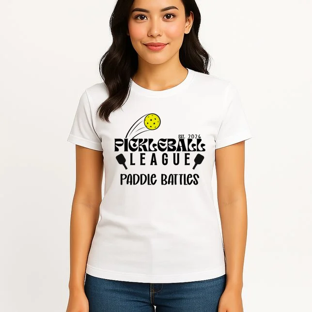 Pickleball League Custom Team Name Custom Year Women's T-Shirt - Front 3